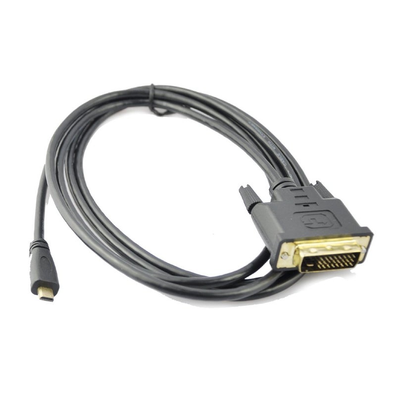 Seadream Micro HDMI Male to DVI(24+1) Male Cable Black (6 Feet 1.8Meter) - Image 1